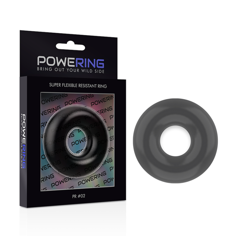 POWERING - SUPER FLEXIBLE Y RESISTENTE ANILLO PENE 4.5CM NEGRO