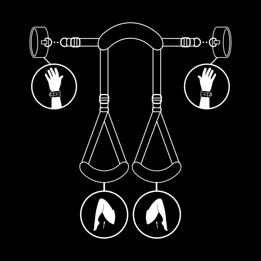 FETISH SUBMISSIVE - POSICIÓN PIERNAS ABIERTAS CON ESPOSAS CON FORRO DE NOPRENO