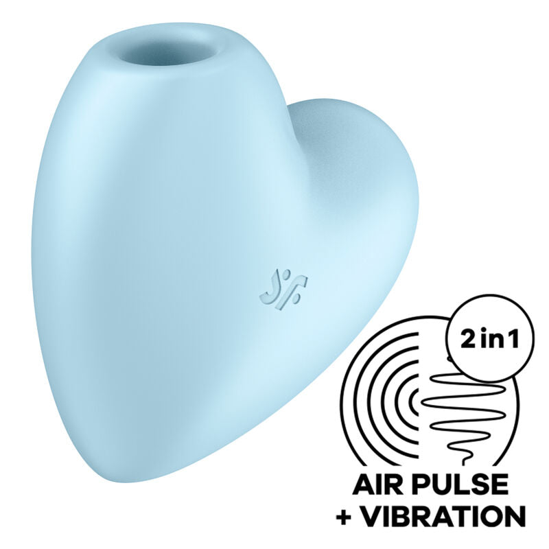 SATISFYER - CUTIE HEART ESTIMULADOR Y VIBRADOR AZUL