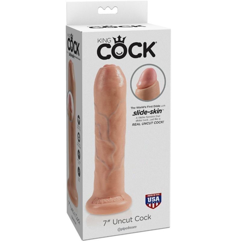 KING COCK - DILDO REALISTICO UNCUT NATURAL 21 CM