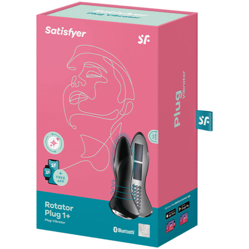 SATISFYER - ROTATOR PLUG 1+ PLUG VIBRADOR APP ROJO