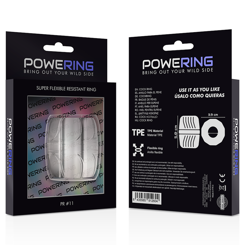 POWERING - SUPER FLEXIBLE Y RESISTENTE ANILLO PENE 5 CM PR11 CLEAR