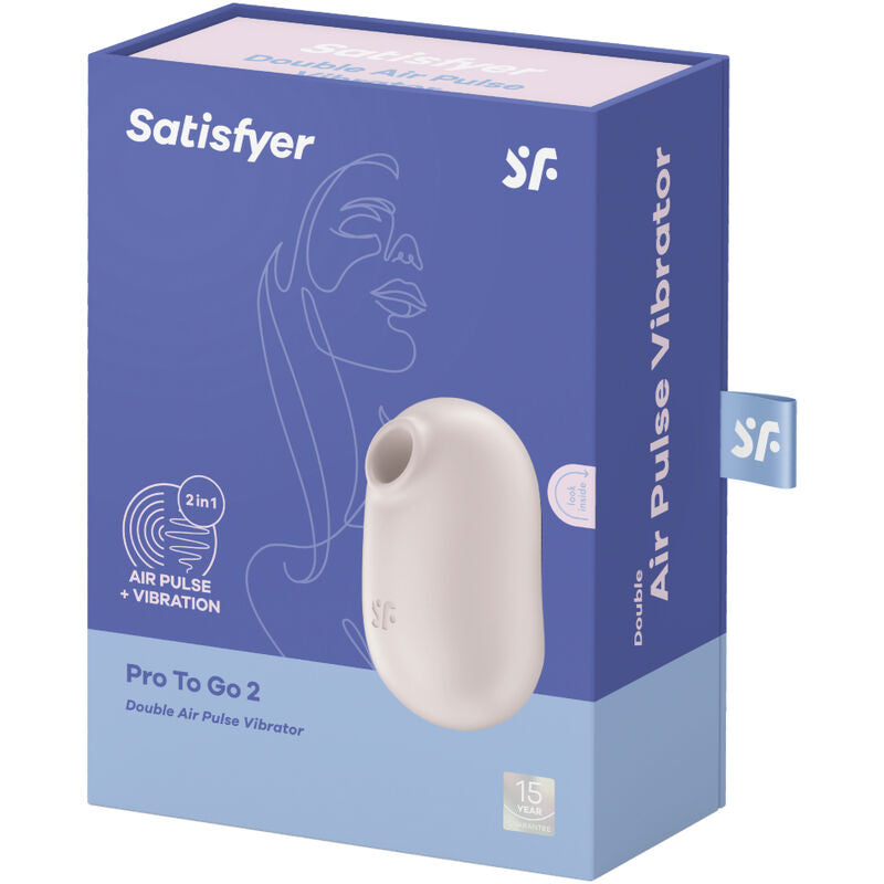 SATISFYER - PRO TO GO 2 ESTIMULADOR Y VIBRADOR DOBLE VIOLETA