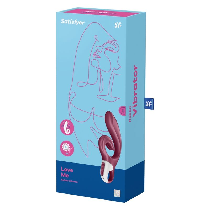 SATISFYER - LOVE ME VIBRADOR RABBIT AZUL