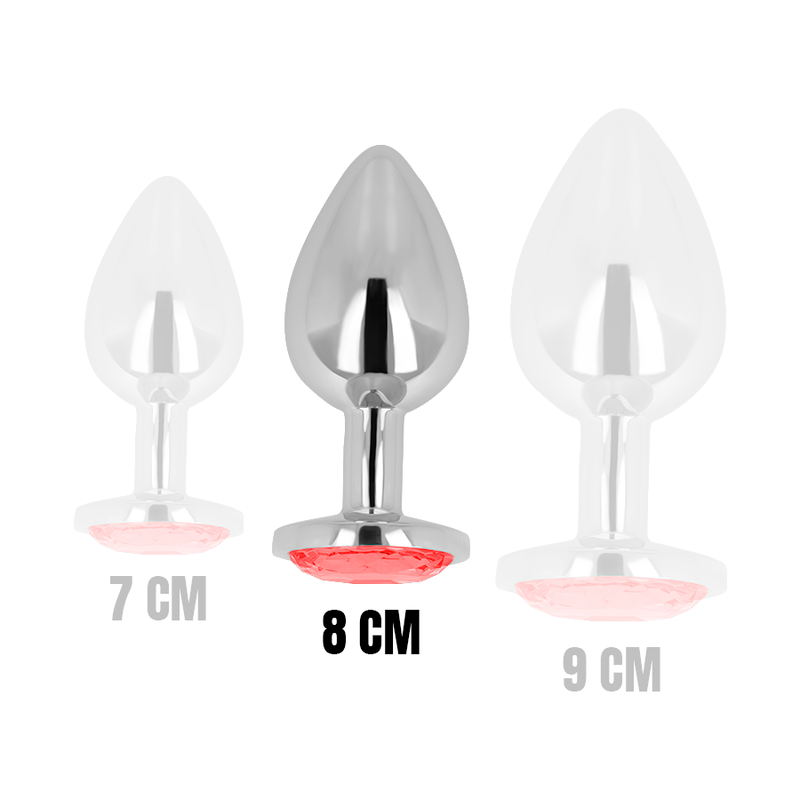 OHMAMA - PLUG ANAL CON CRISTAL ROJO 8 CM