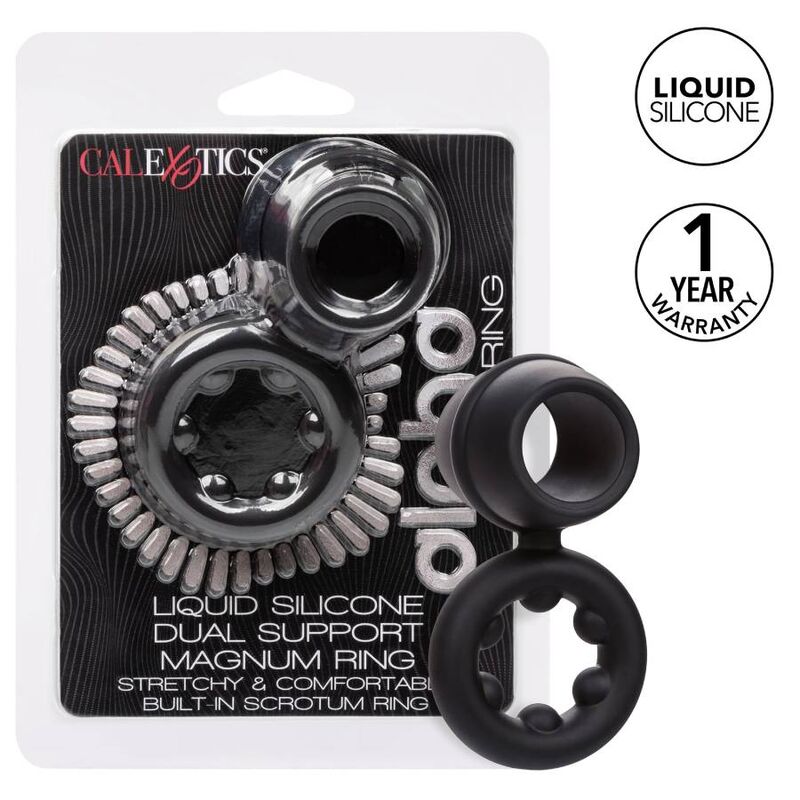 CALEXOTICS - ALPHA DUAL MAGNUM RING NEGRO