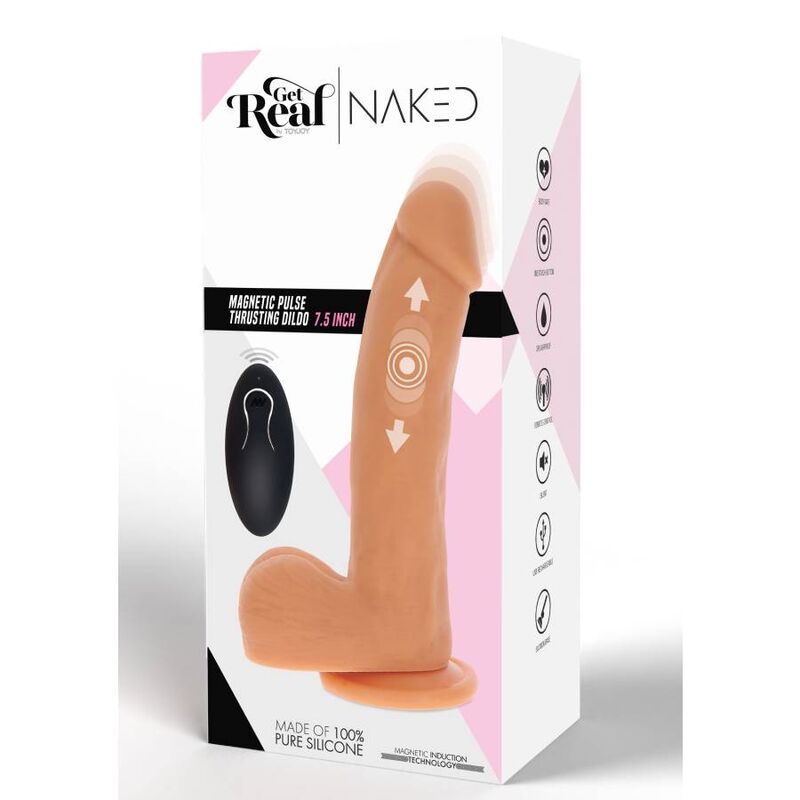 GET REAL - DILDO EMPUJE MAGNÉTICO PULSANTE NATURAL