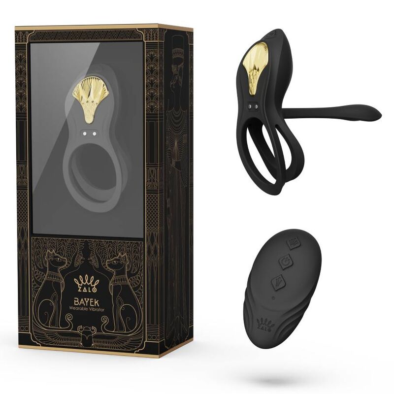 ZALO - BAYEK ANILLO VIBRADOR CONTROL REMOTO PAREJAS NEGRO