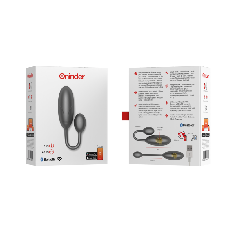 ONINDER - DENVER HUEVO VIBRADOR ROSA 7 X 2.7 CM - APP GRATUITA