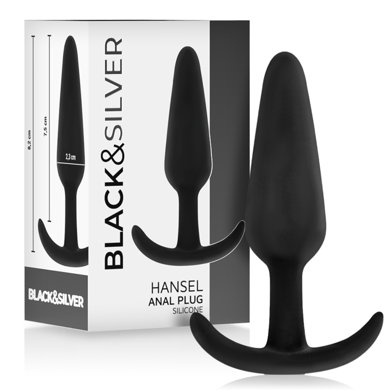 BLACK&SILVER - HANSEL PLUG ANAL SILICONA CON ASA PEQUEÑO