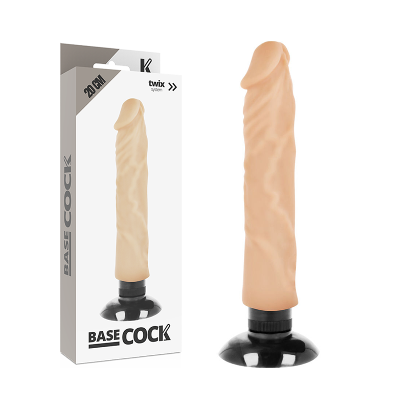 BASECOCK - VIBRADOR REALISTICO 2-1 NATURAL 20 CM -O- 4 CM