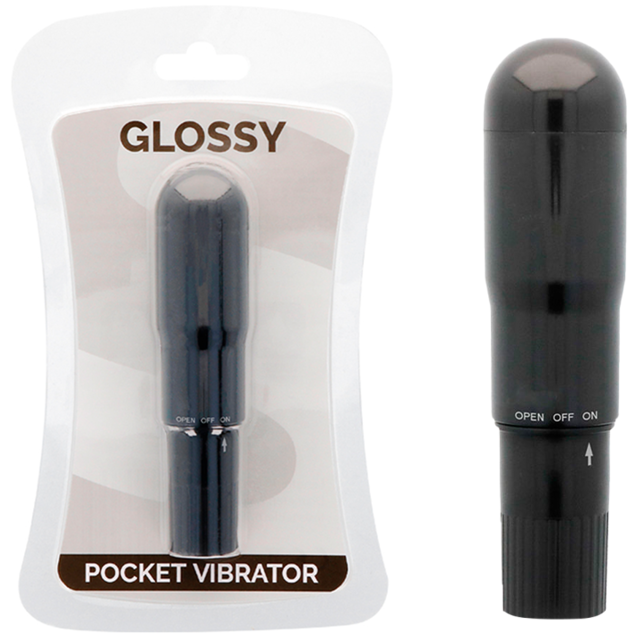 GLOSSY - POCKET VIBRADOR NEGRO