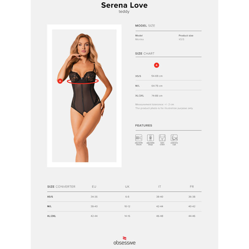 OBSESSIVE - SERENA LOVE CROTCHLESS TEDDY XS/S