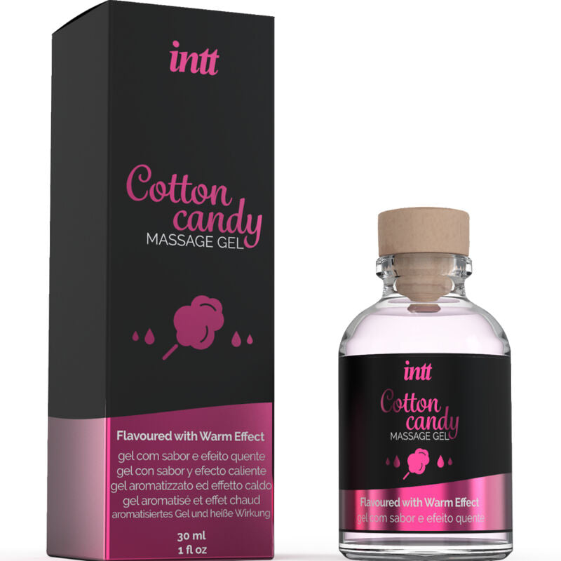 INTT MASSAGE & ORAL SEX - GEL DE MASAJE CON SABOR A ALGODÓN DE AZUCAR Y EFECTO CALOR