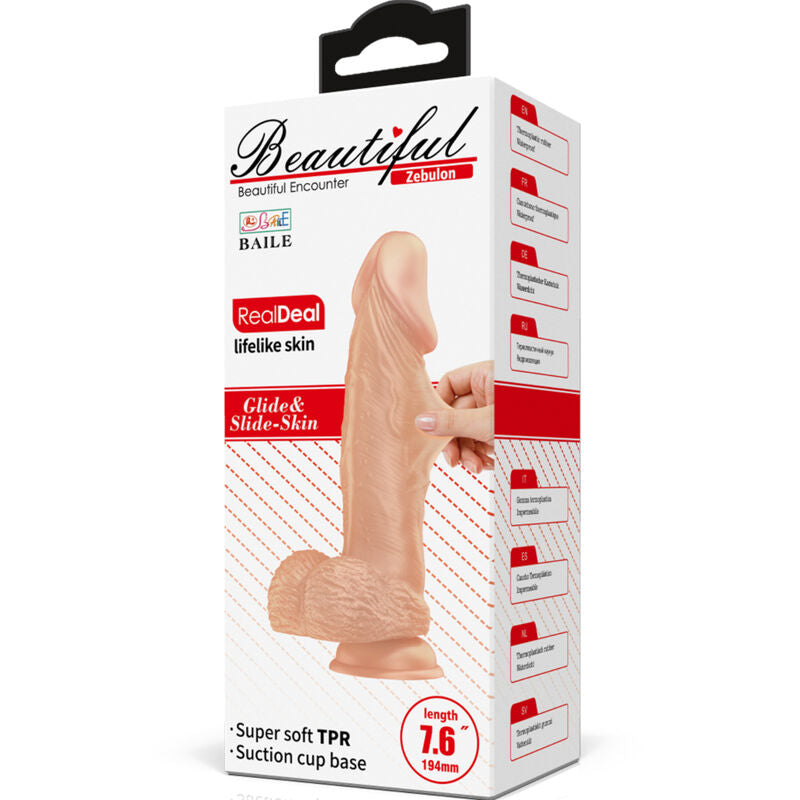 BAILE - BEAUTIFUL ENCOUNTER ZEBULON DILDO REALISTICO FLEXIBLE 19.4 CM NATURAL