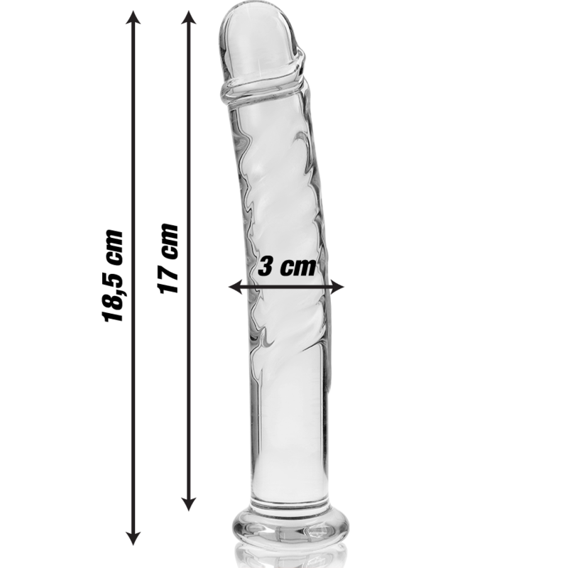 NEBULA SERIES BY IBIZA - MODELO 16 DILDO CRISTAL BOROSILICATO TRANSPARENTE 18.5 CM -O- 3 CM