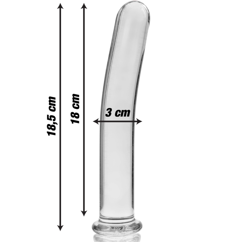 NEBULA SERIES BY IBIZA - MODELO 17 DILDO CRISTAL BOROSILICATO TRANSPARENTE 18.5 CM -O- 3 CM