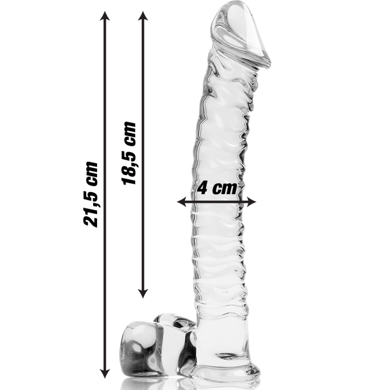 NEBULA SERIES BY IBIZA - MODELO 23 DILDO CRISTAL BOROSILICATO TRANSPARENTE 21.5 CM -O- 4 CM