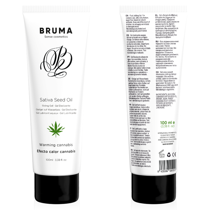 BRUMA - GEL DESLIZANTE CON ACEITE DE SEMILLA EFECTO CALOR SABOR CANNABIS 100 ML