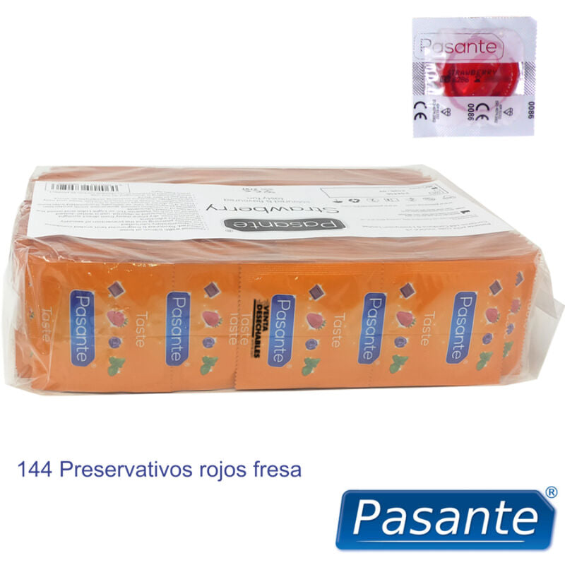 PASANTE - PRESERVATIVO SABOR FRESA BOLSA 144 UNIDADES