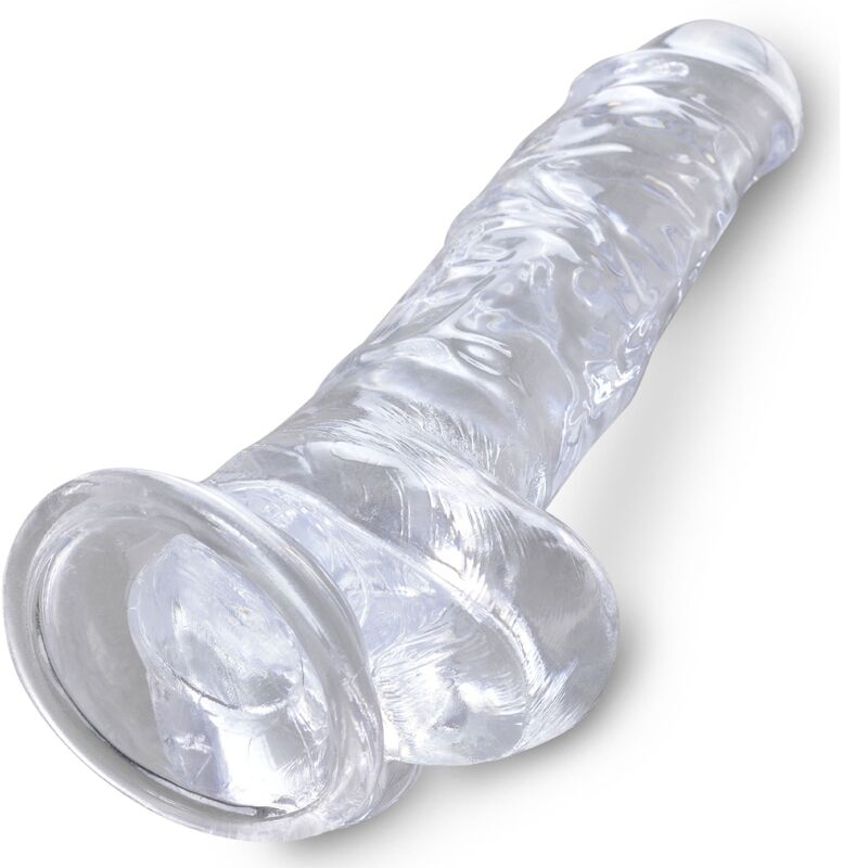 KING COCK - CLEAR PENE REALISTICO CON TESTICULOS 16.5 CM TRANSPARENTE