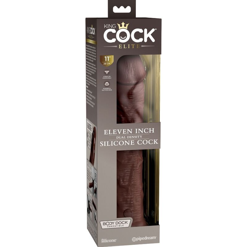 KING COCK - ELITE DILDO REALISTICO SILICONA 28 CM MARRON