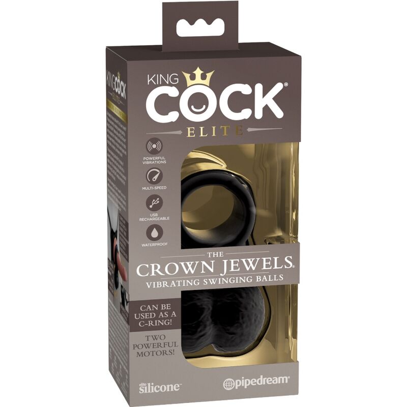 KING COCK - ELITE ANILLO CON TESTICULOS DE SILICONA VIBRADOR