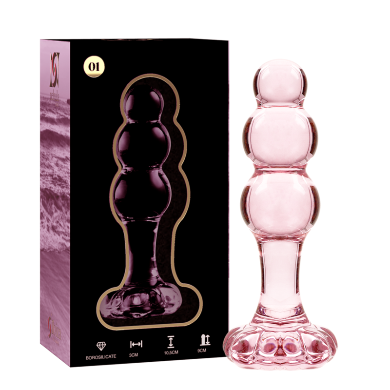 NEBULA SERIES BY IBIZA - MODELO 1 PLUG CRISTAL BOROSILICATO TRANSPARENTE 10.5 CM -O- 3 CM