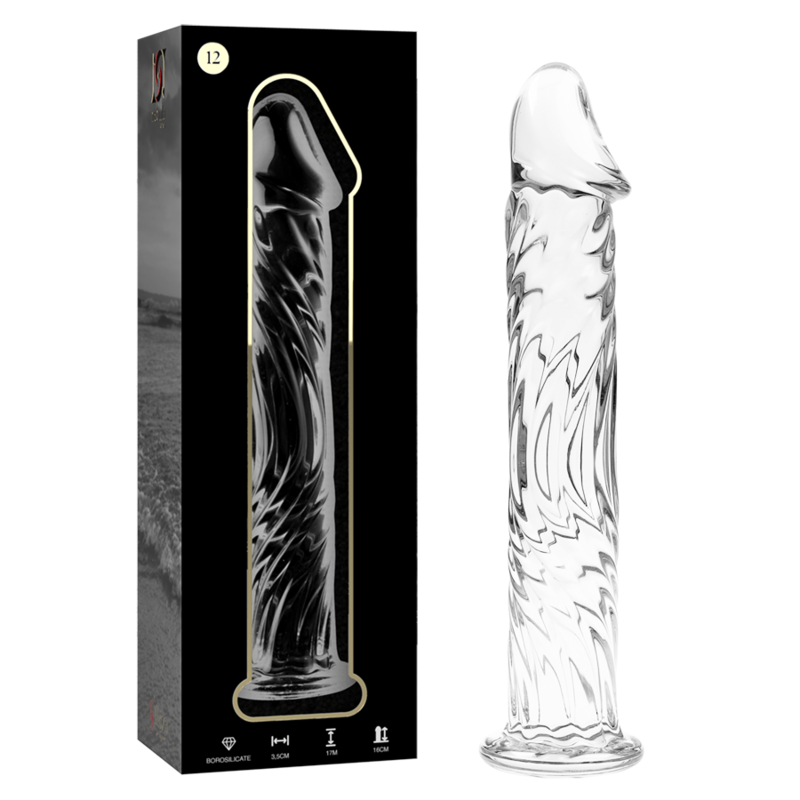 NEBULA SERIES BY IBIZA - MODELO 12 DILDO CRISTAL BOROSILICATO TRANSPARENTE 17 CM -O- 3.5 CM