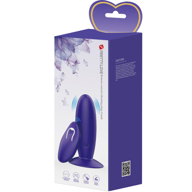 PRETTY LOVE - YOUTH PLUG ANAL VIBRADOR CONTROL REMOTO VIOLETA