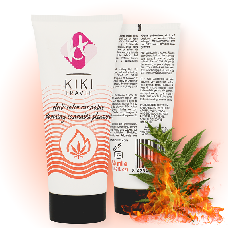 KIKÍ TRAVEL - GEL DESLIZANTE SABOR A CANNABIS EFECTO CALOR INTENSO 50 ML