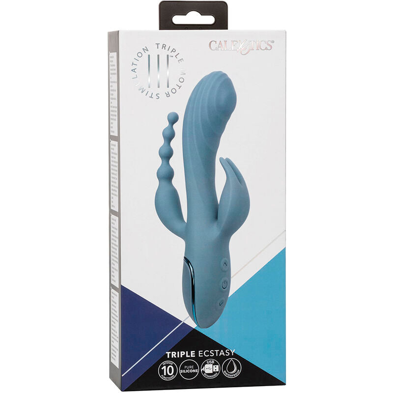 CALEXOTICS - VIBRADOR TRIPLE ÉXTASIS GRIS