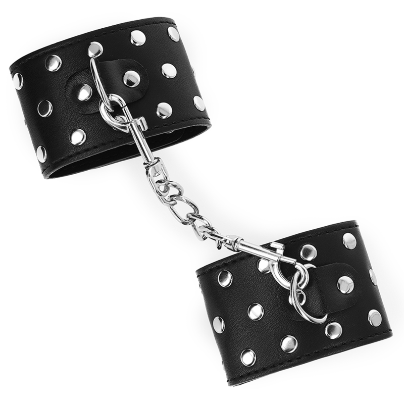 KINK - MUÑEQUERAS CON CIERRE A PRESIÓN LLENO DE TACHUELAS AJUSTABLE NEGRO 19-24 CM X 5.5 CM