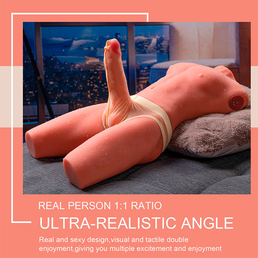 XISE - JASON HALF BODY TORSO REALÍSTICO MASCULINO CON THRUSTING Y VIBRACIÓN 55 CM