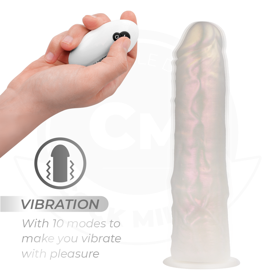 COCK MILLER - DILDO SILICONA 20,5 CM , LUCES Y VIBRACIÓN CON CONTROL REMOTO