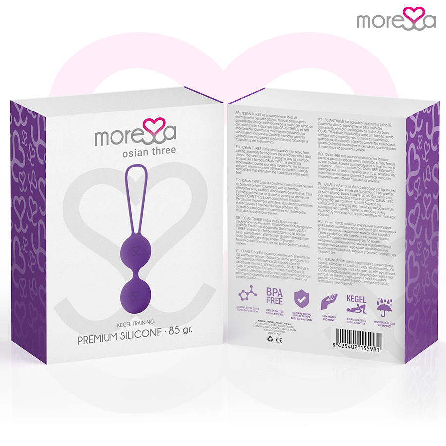 MORESSA - OSIAN THREE ENTRENAMIENTO SUELO PELVICO 85 gr PREMIUM SILICONA LILA