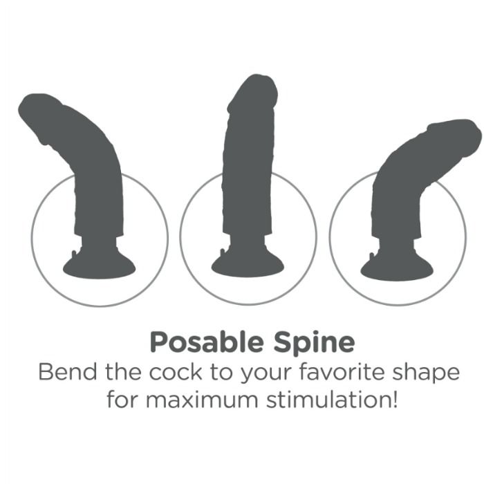 KING COCK - DILDO VIBRADOR CON TESTICULOS 23 CM NEGRO