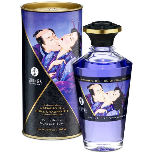 SHUNGA - ACEITE MASAJE EFECTO CALOR SABOR FRUTAS EXOTICAS 100 ML