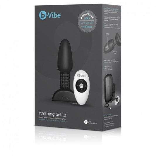 B-VIBE - RIMMING CONTROL REMOTO ANAL PLUG PETITE NEGRO