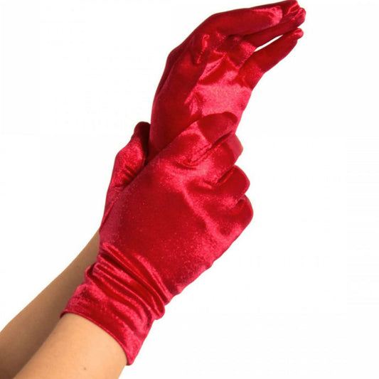 LEG AVENUE - GUANTES SATIN ROJO