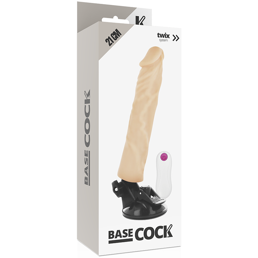 BASECOCK - VIBRADOR REALISTICO CONTROL REMOTO NATURAL 21 CM -O- 4 CM