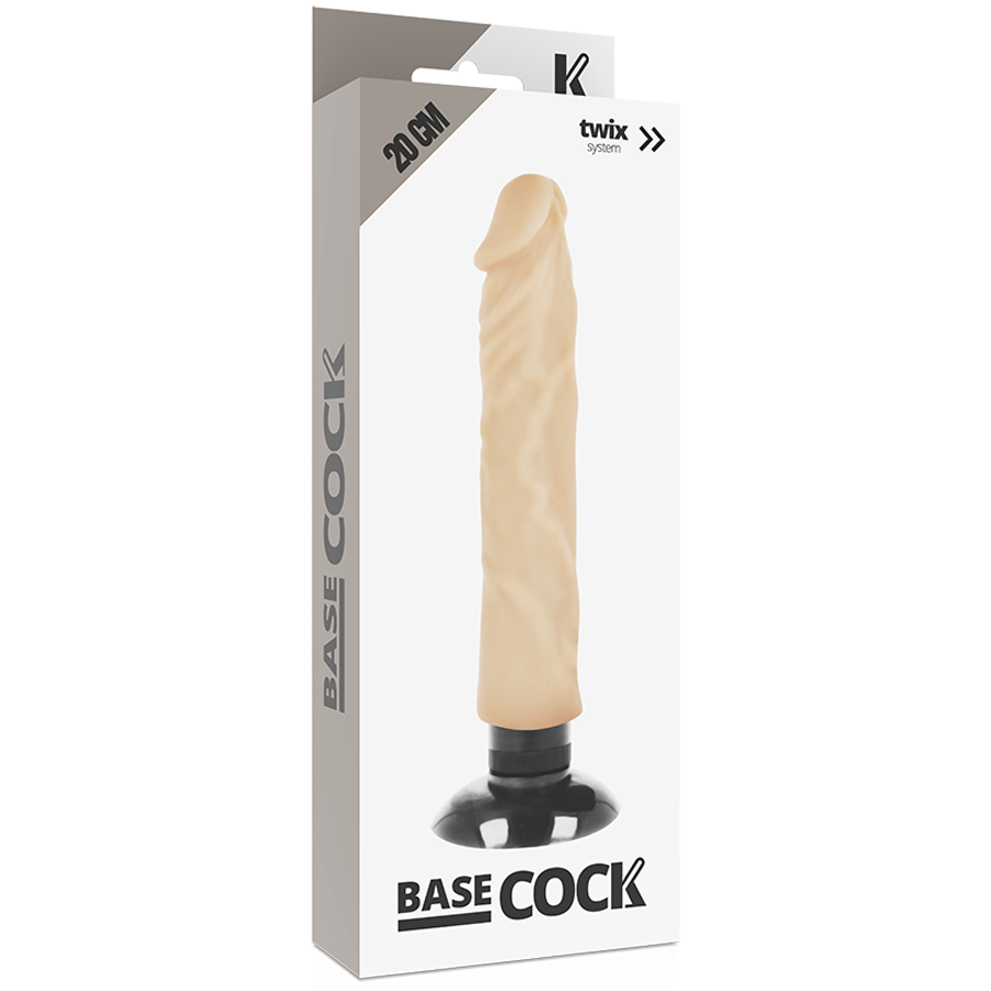 BASECOCK - VIBRADOR REALISTICO 2-1 NATURAL 20 CM -O- 4 CM