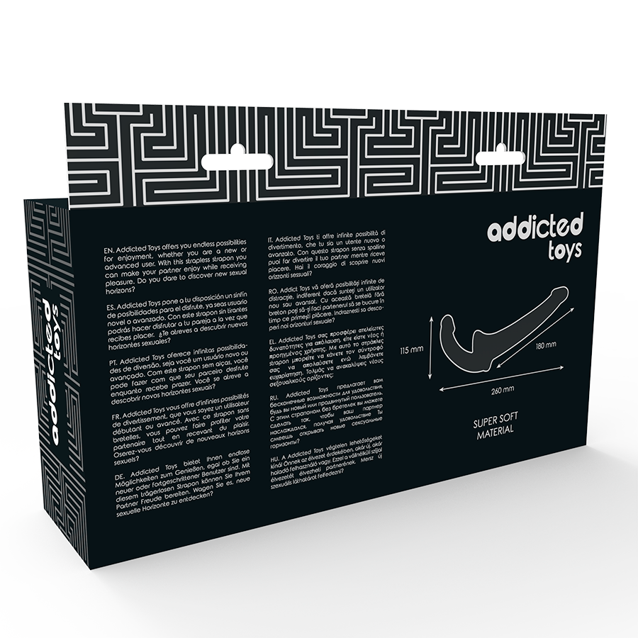 ADDICTED TOYS - DILDO CON ARNÉS SIN SUJECCIÓN NEGRO