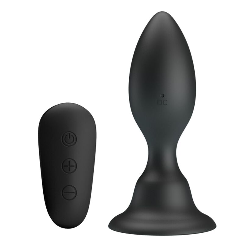 MR PLAY - PLUG ANAL CON VIBRACION NEGRO CONTROL REMOTO