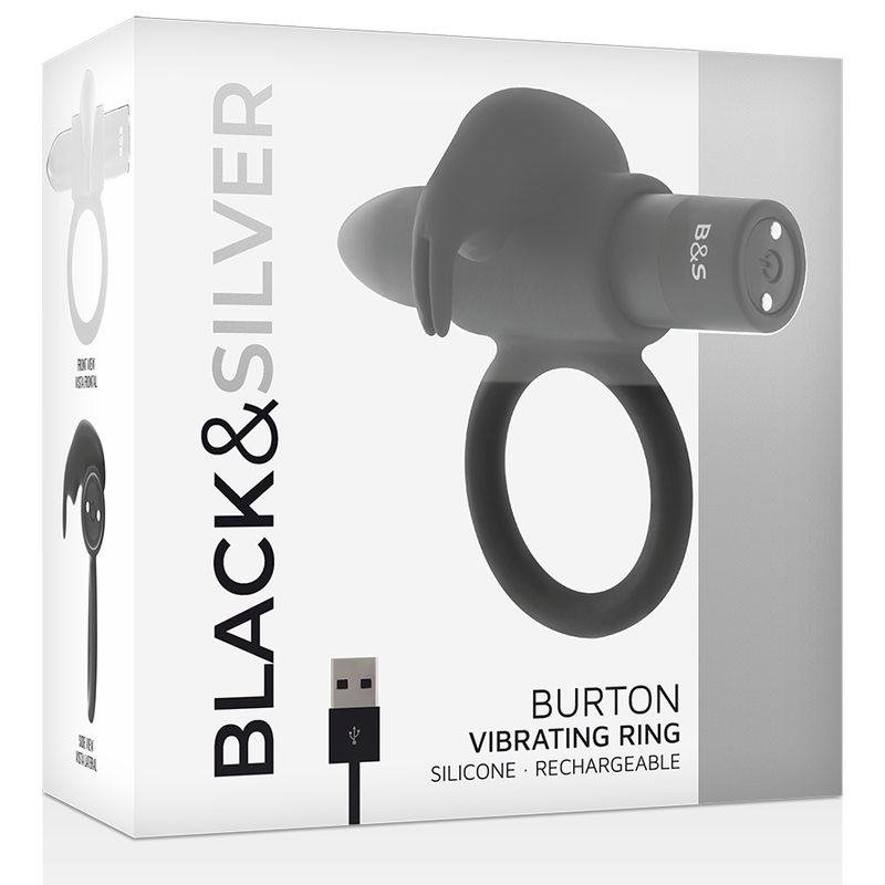 BLACK&SILVER - BURTON ANILLO 10 MODOS VIBRACION NEGRO